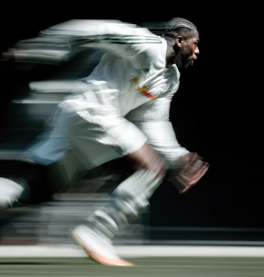 Athlete in full sprint